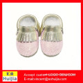Gold leather and new pink Sequin baby moccasins, Peach baby moccasins, sequins leather baby shoes for babies